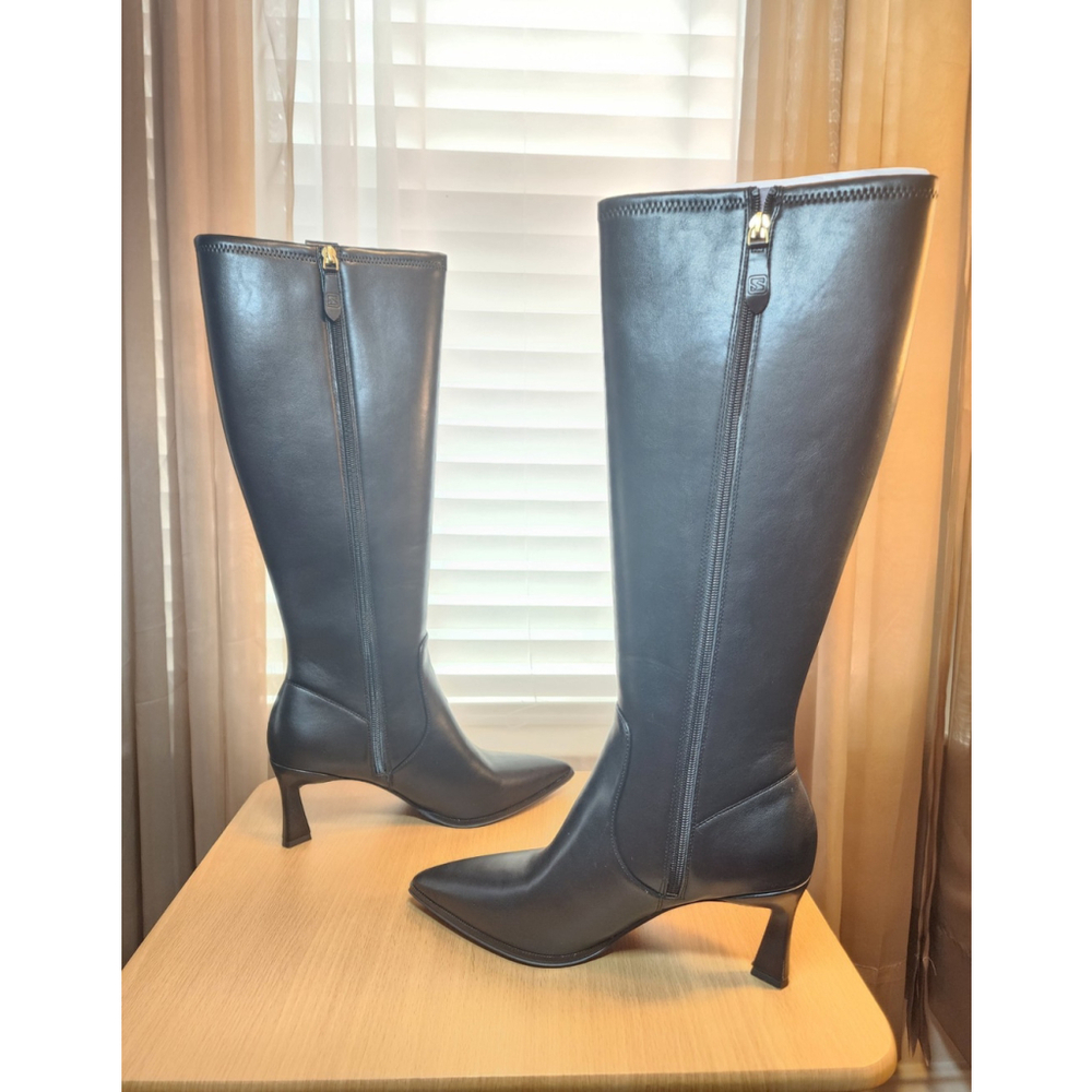 Franco Sarto Elegant Pointed Toe Knee High Tall Boots SZ 9 M REGULAR Calf BLACK - Picture 8 of 14